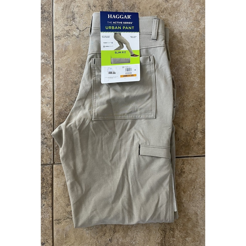 Haggar Men's Active Series Slim-fit Straight  Flat Front Urban Pant Sz 29X32.